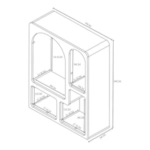 Standregal Vågå 80x60x24 cm Weiß [en.casa]