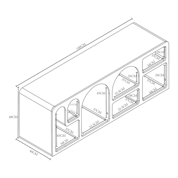 Fernsehtisch Vågå 140x40x48 cm Weiß [en.casa]