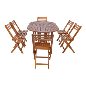 Gartenmöbelset Acerenza 7-tlg. Akazienholz FSC®-zertifiziert [en.casa]