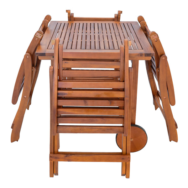 Gartenmöbelset Ancarano 5-tlg. Akazienholz FSC®-zertifiziert [en.casa]