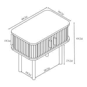 Beistelltisch Tvedestrand 48x30x45 cm Holzfarben/Schwarz [en.casa]