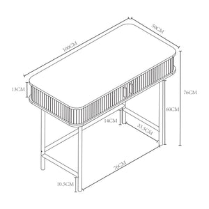 Konsolentisch Tvedestrand 100x50x76 cm Holzfarben/Schwarz [en.casa]