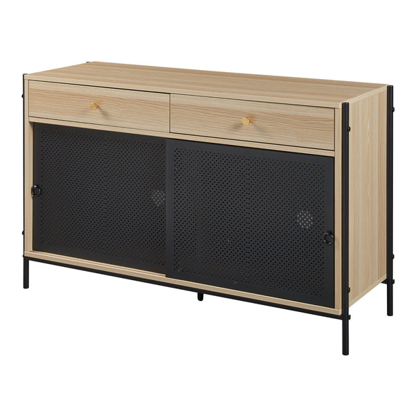 Fernsehschrank Tysnes 120x40x75 cm Eiche/Schwarz [en.casa]