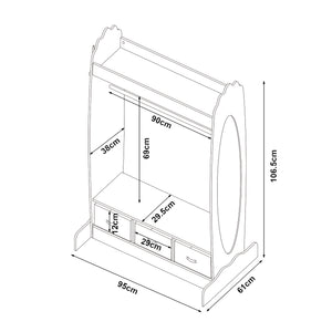 Kindergarderobe Moskenes 107x95x61 cm Weiß [en.casa]