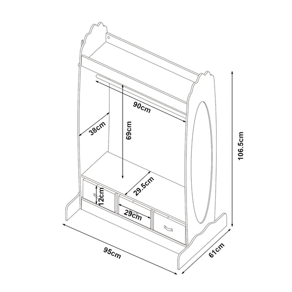 Kindergarderobe Moskenes 107x95x61 cm Weiß [en.casa]