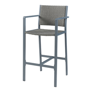 Outdoor-Barstuhl 2er Set Avise Aluminium Dunkelgrau [casa.pro]