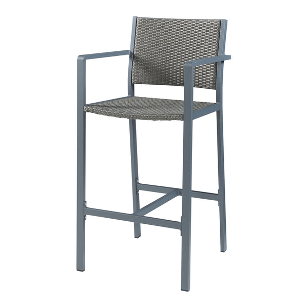 Outdoor-Barstuhl 2er Set Avise Aluminium Dunkelgrau [casa.pro]