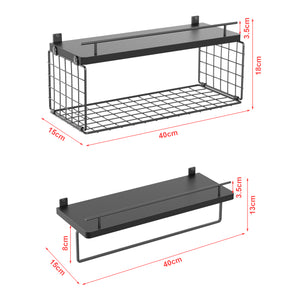 Wandregal Vik 2er Set Schwarz [en.casa]