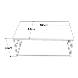 Couchtisch Velendi 100x60x40 cm Eichenoptik/Schwarz [en.casa]