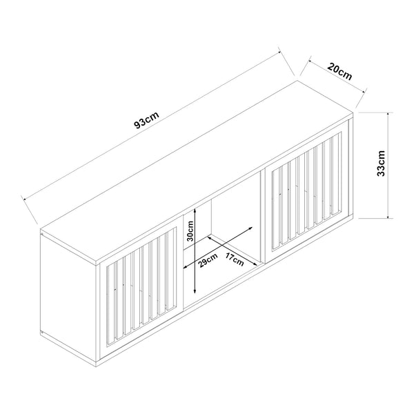 Wandregal Ypäjä 93x20x33 cm Bambus [en.casa]