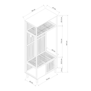 Garderobenständer Ypäjä 187x80x47 cm Bambus [en.casa]