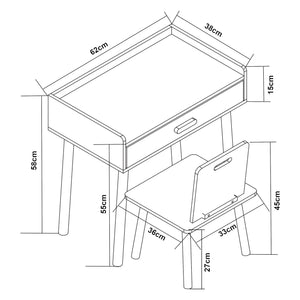 Kinderschreibtisch mit Stuhl Skjervøy Holz/Weiß [en.casa]