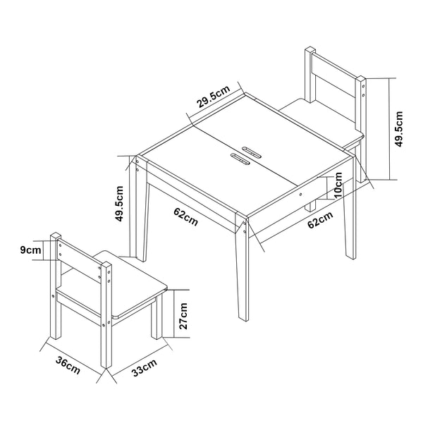 Kindersitzgruppe Smedjebacken mit Tafel [en.casa]