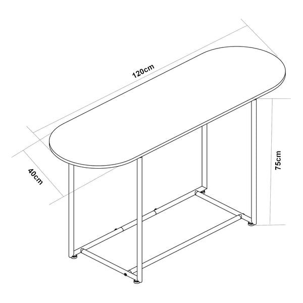 Konsolentisch Nordfron 120x40x75 cm Marmor, weiß [en.casa]
