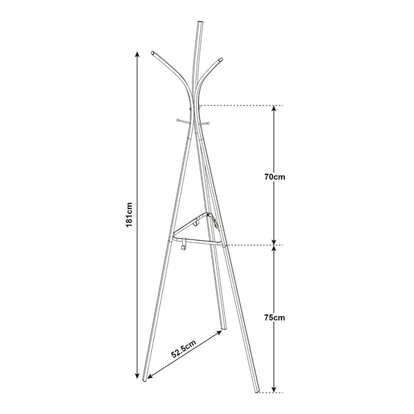 Garderobenständer Vevelstad 181x52,5x52,5 cm Stahl [en.casa]