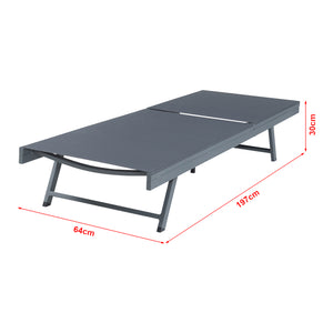 Sonnenliegenset Baragiano 3-tlg. Aluminium [casa.pro]