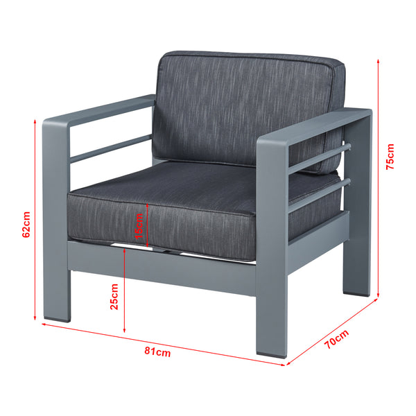 Outdoor-Sessel mit Tisch Avise Aluminium [casa.pro]