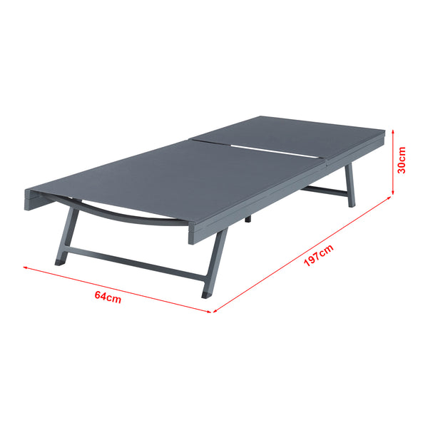 Sonnenliegenset Baragiano 2-tlg. Aluminium [casa.pro]