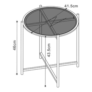 Couchtischset Lier 2-tlg. Glasplatte Schwarz [en.casa]