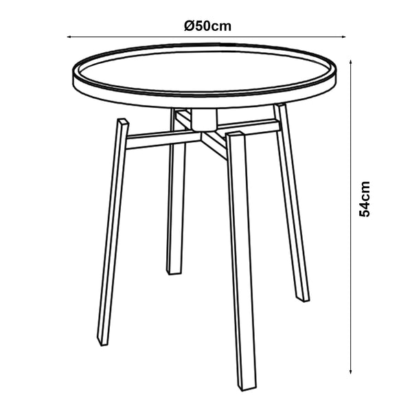 Beistelltisch Mippeena 54xØ50 cm Schwarz/Walnuss [en.casa]