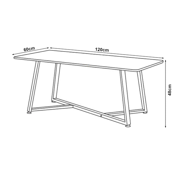 Couchtisch Riskiften 120x60x48 cm Marmoroptik, schwarz [en.casa]