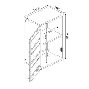 Hängeschrank Epind 50x33x20 cm Bambus Natur [en.casa]