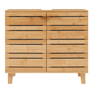 Waschbeckenunterschrank Epind 60x66x30 cm Bambus Natur [en.casa]