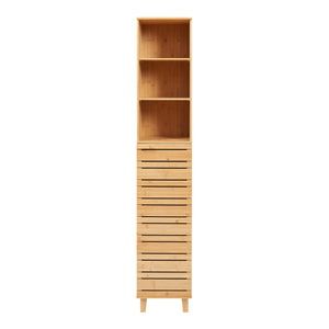 Hochschrank Epind 180x33x30 cm Bambus [en.casa]