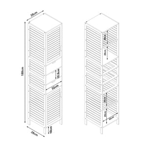Hochschrank Boksereys 180x35x35 cm Bambus [en.casa]