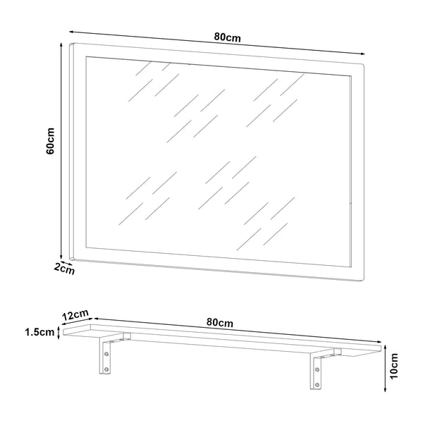Wandspiegel mit Regal im Set Boksereys Bambus Natur [en.casa]