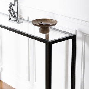 Konsolentisch Ouby mit Glasplatte 120x25x73 cm Schwarz [en.casa]