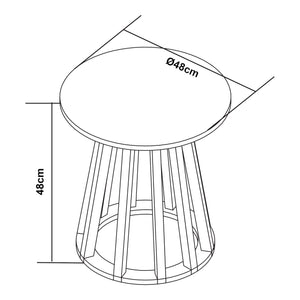 Beistelltisch Lensuu 48xØ48 cm Pastellgrün/Eiche [en.casa]