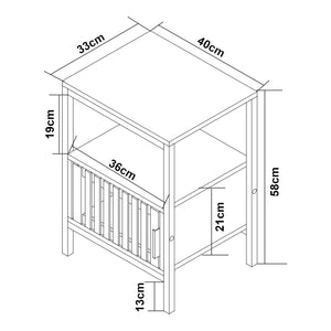 Nachttisch Luniehti 58x40x33 cm Schwarz/Natur [en.casa]