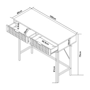 Konsolentisch Luniehti 100x40x75 cm Schwarz/Natur [en.casa]