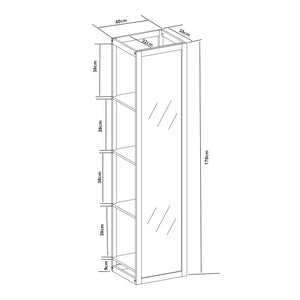 Spiegelregal As 170x40x35 cm Bambus [en.casa]