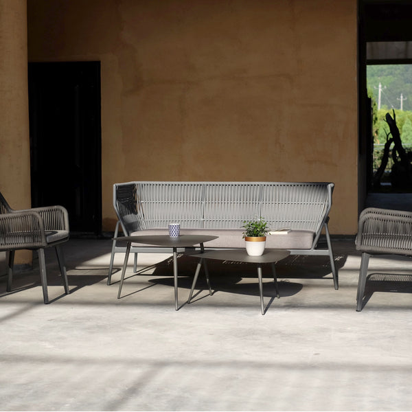 Satztisch 2-tlg. Aymavilles Stahl Anthrazit [casa.pro]