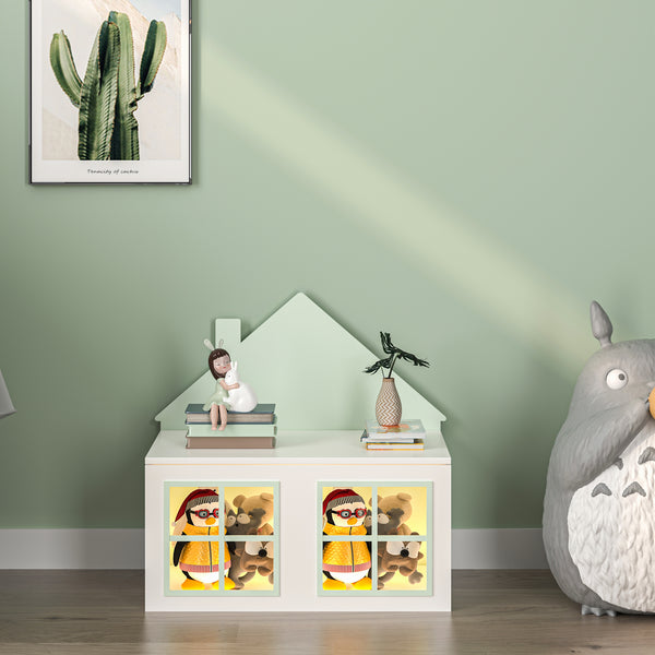 Spielzeugkiste Vipsali 56x60x33 cm Mintgrün/Weiß [en.casa]