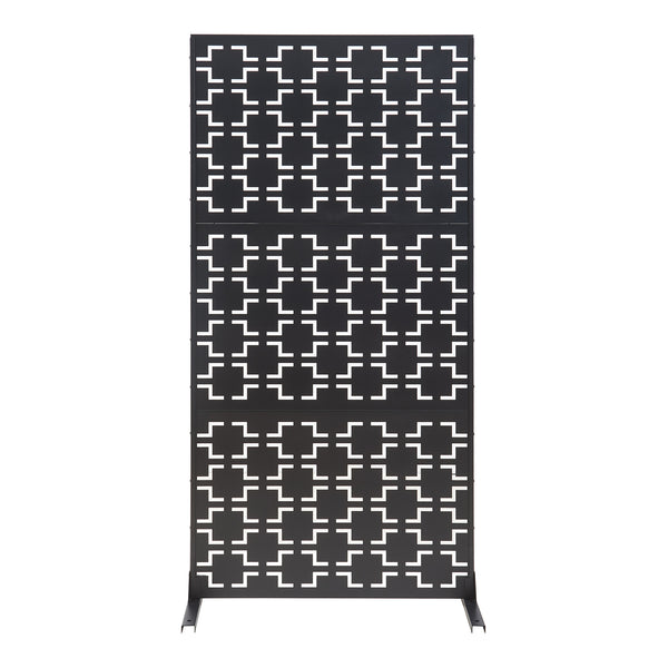 Indoor Trennwand Aaskis Stahl 200x100x50 cm Schwarz [casa.pro]