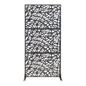 Indoor Trennwand Poskind Stahl 200x100x50 cm Schwarz [casa.pro]