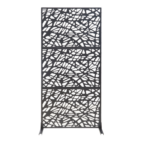 Indoor Trennwand Poskind Stahl 200x100x50 cm Schwarz [casa.pro]