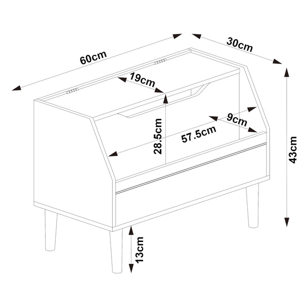 Spielzeugkiste Aavanrar 60x30x43 cm Weiß [en.casa]