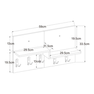 Wandgarderobe Botaruvn mit 2 Ablagen 34x59x13 cm Beige/Weiß [en.casa]
