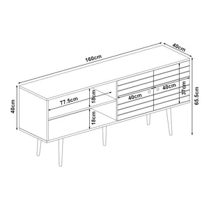 Fernsehschrank Vare 160x40x66 cm Schwarz [en.casa]