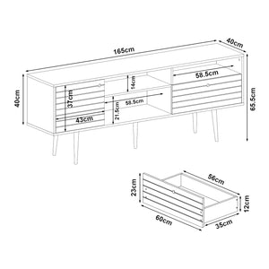 Fernsehschrank Vare 165x40x66 cm Weiß/Walnussoptik [en.casa]