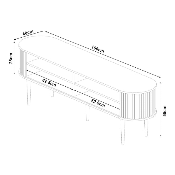 Fernsehschrank Mapia 166x40x55 cm Walnussoptik [en.casa]