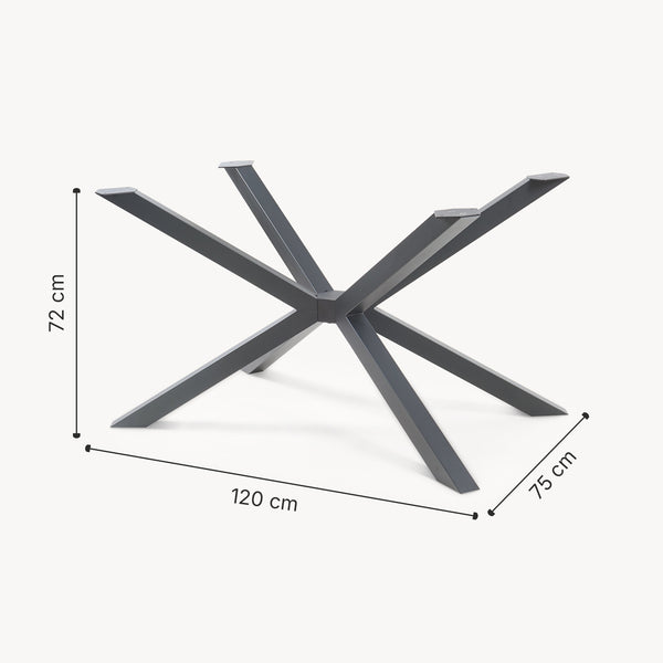 Tischgestell Bemeenel 120x75x72 cm Stahl Schwarz [en.casa]