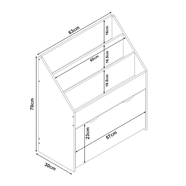Kinderregal Aarnskona 70x63x30 cm Aqua Dream Motiv [en.casa]