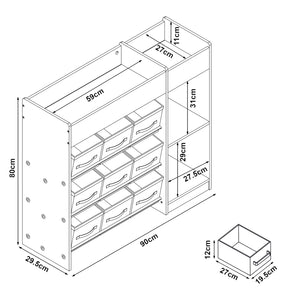 Kinderregal Farusa 80x90x30 cm Aqua Dream Motiv [en.casa]
