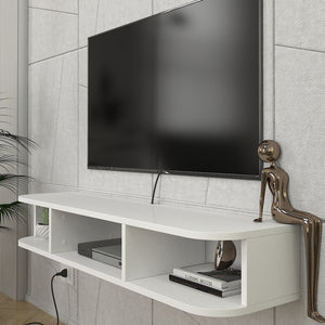 TV-Lowboard hängend Oundsvas 120x30x19 cm Weiß [en.casa]