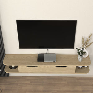 TV-Lowboard hängend Karjali 150x30x19 cm Eicheoptik [en.casa]